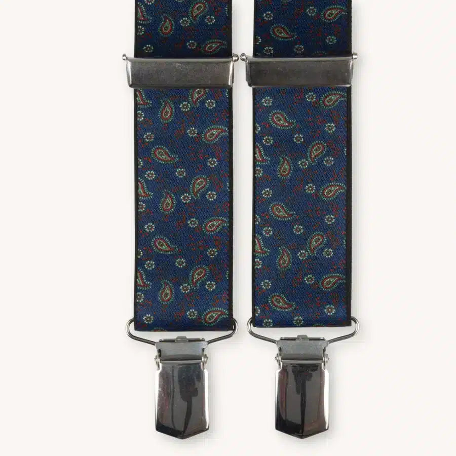 Portia <br> Solid Suspenders Paisley Blue