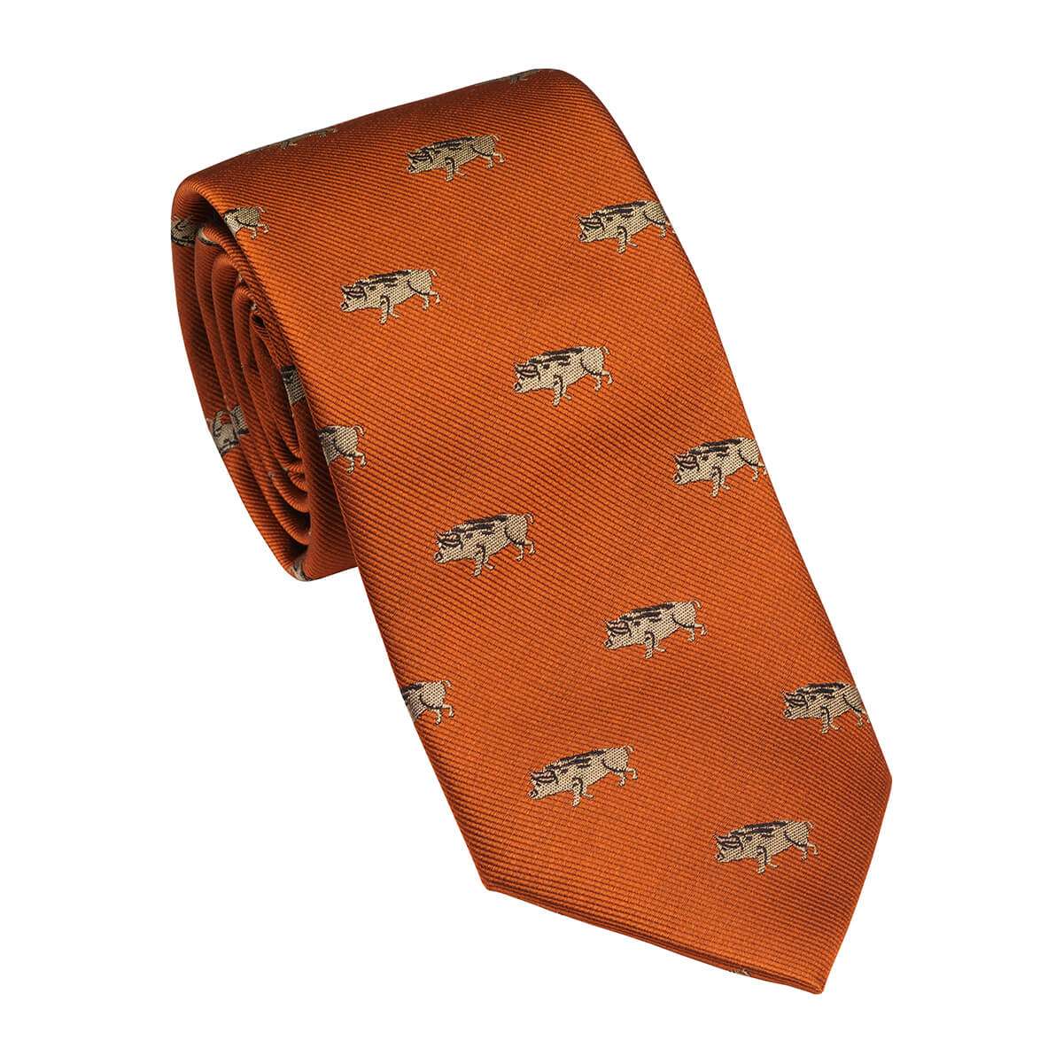 Laksen Sporting <br> Wild Boar Tie Blood Orange