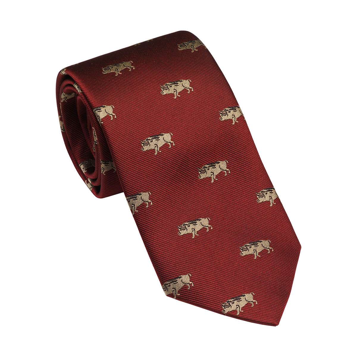 Laksen Sporting <br> Wild Boar Tie Vintage Red