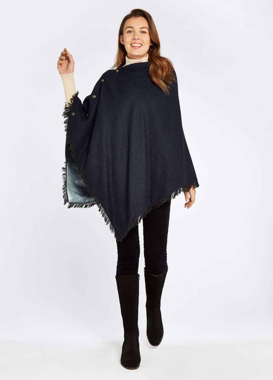 Dubarry <br> Hazelwood Tweed Poncho Navy
