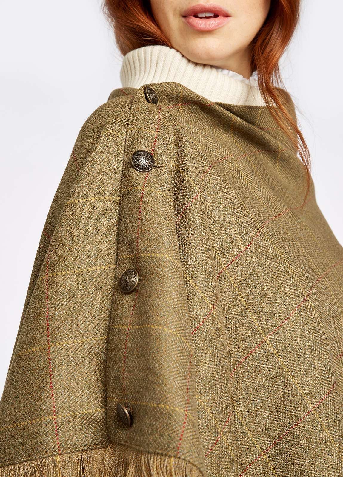Dubarry <br> Hazelwood Tweed Poncho Elm