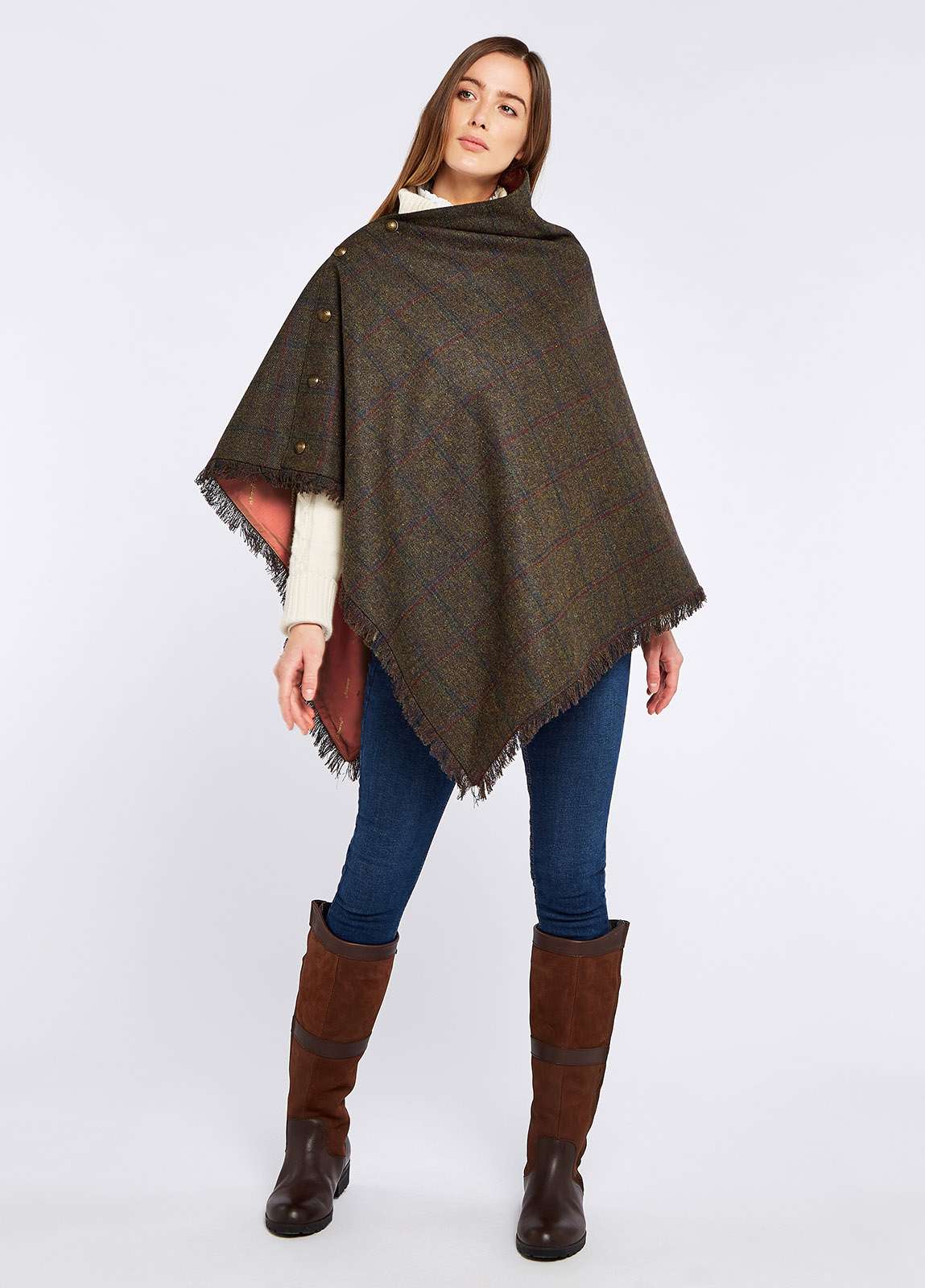 Dubarry <br> Hazelwood Tweed Poncho Hemlock
