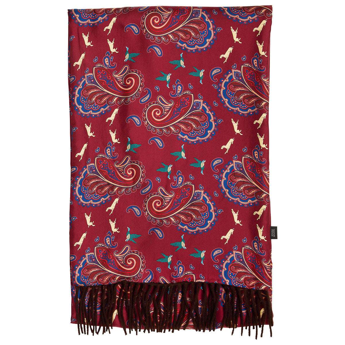 Laksen Sporting Game Silk Scarf - Wine
