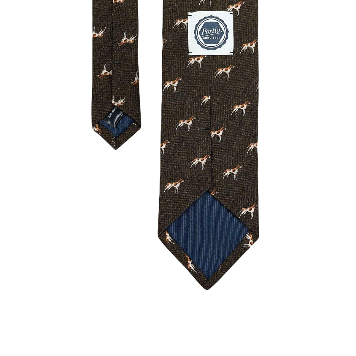 Portia <br> Hound Cotton & Wool Tie Brown