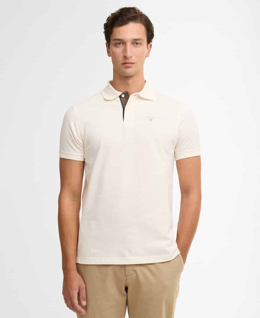 Barbour Tartan Pique Polo Shirt Whisper White