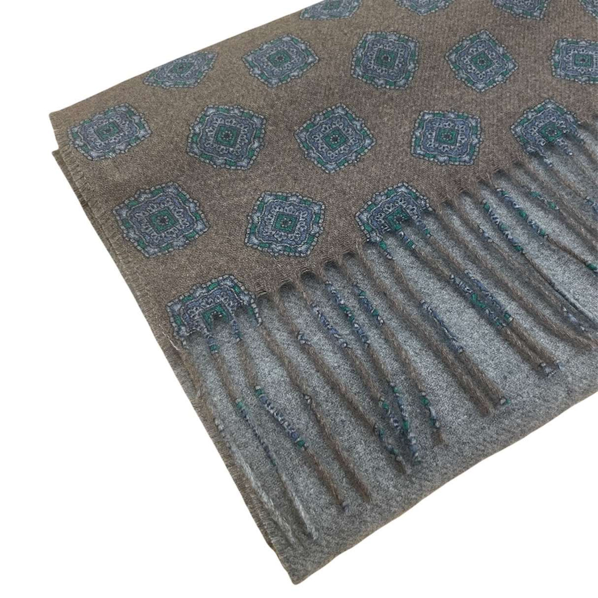 Portia Wool Scarf Beige and Blue