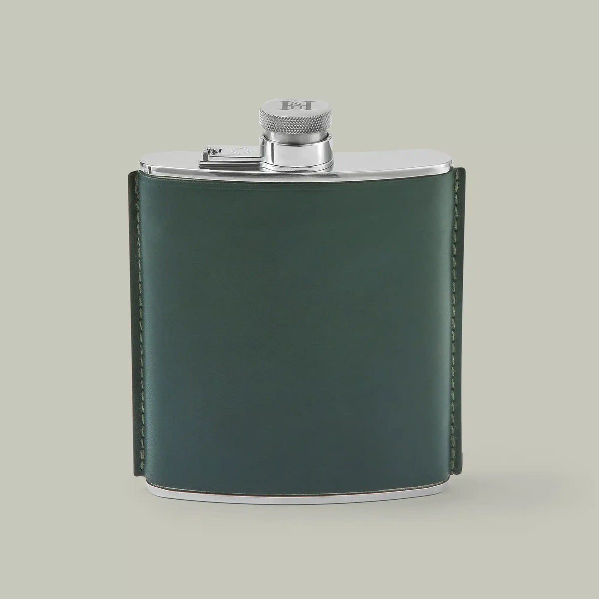 H&H - Leather Covered 6oz Steel Hip Flask