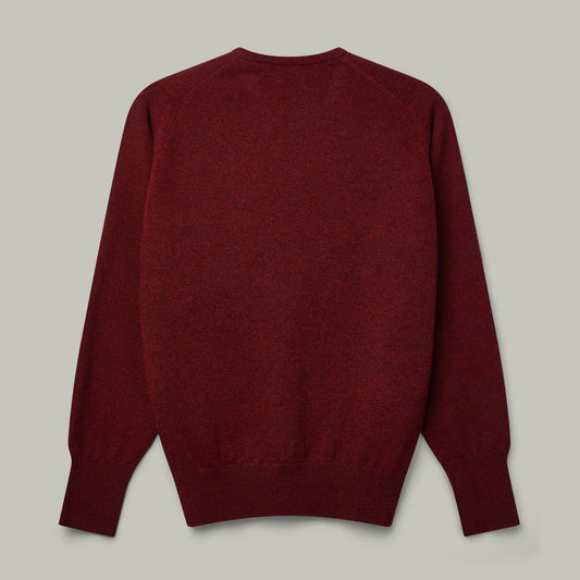 H&H - Northwood Wool V-Neck Sweater - Red Velvet