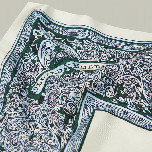 H&H - Harrow Silk Heritage Trade Label Scarf - Azure