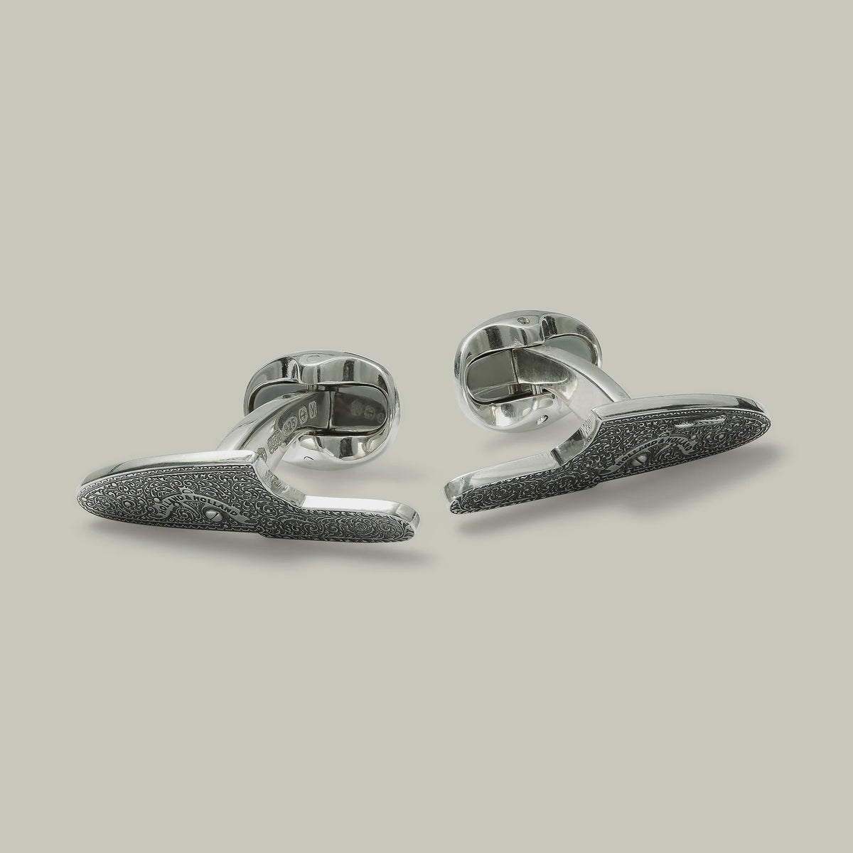 H&H <br> Silver Engraved Sidelock Cufflinks