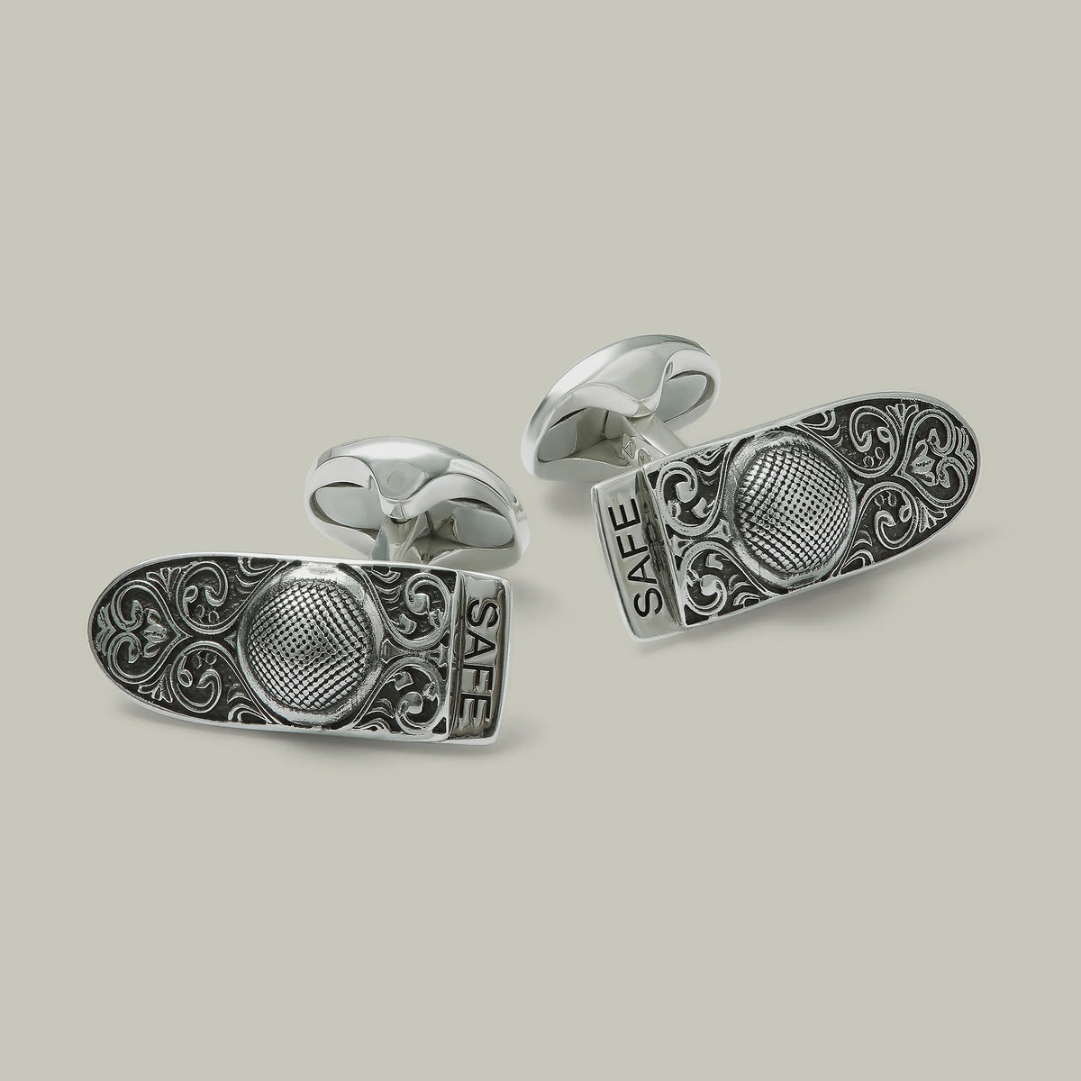 H&H <br> Silver Safety Catch Cufflinks