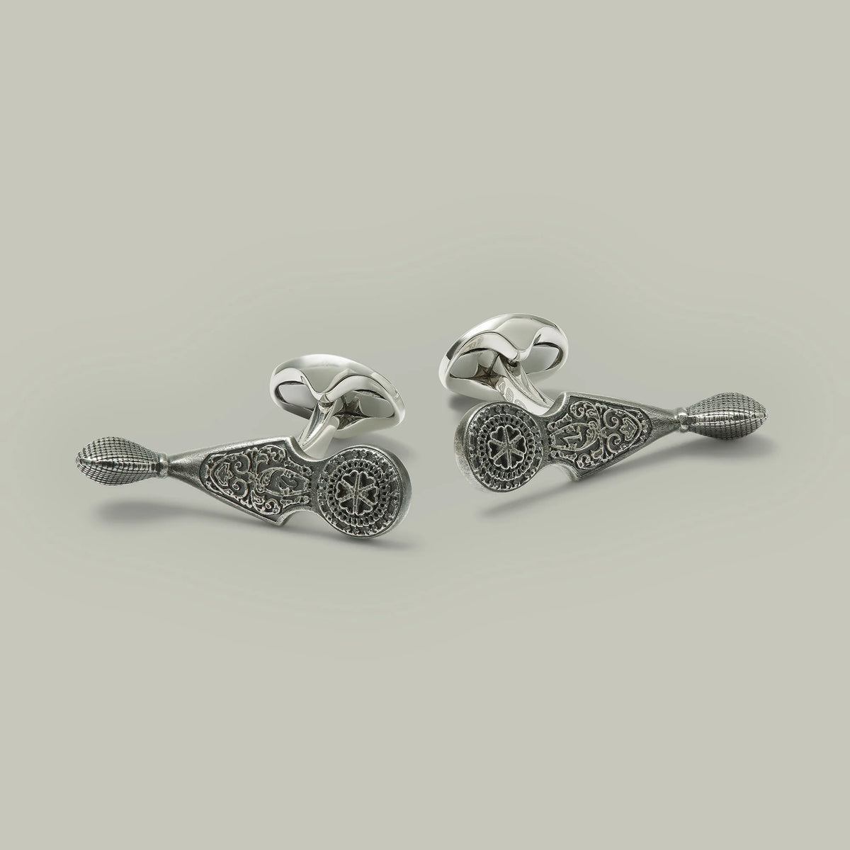 H&H <br> Silver Top Lever Cufflinks