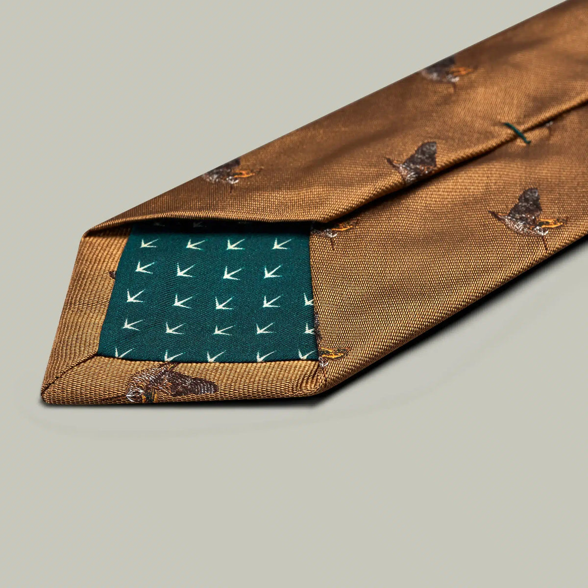 H&H - Harrow Silk Woven Tie Flying Woodcock - Gold