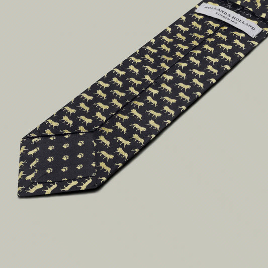 H&H - Harrow Silk Woven Tie Lion - Indigo