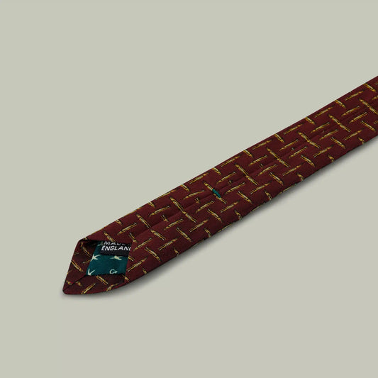 H&H - Harrow random bullet woven silk tie - Berry