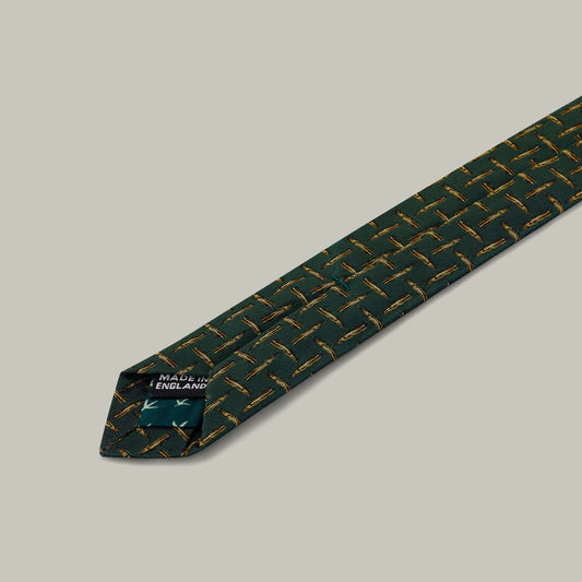 H&H - Harrow random bullet woven silk tie - H&H Green