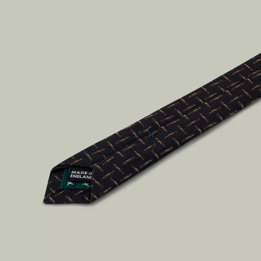 H&H - Harrow random bullet woven silk tie - Indigo