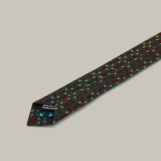 H&H - Harrow random cartridge woven silk tie - H&H Green