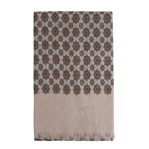 House of Amanda Christensen Medallion Wool Scarf - Off White