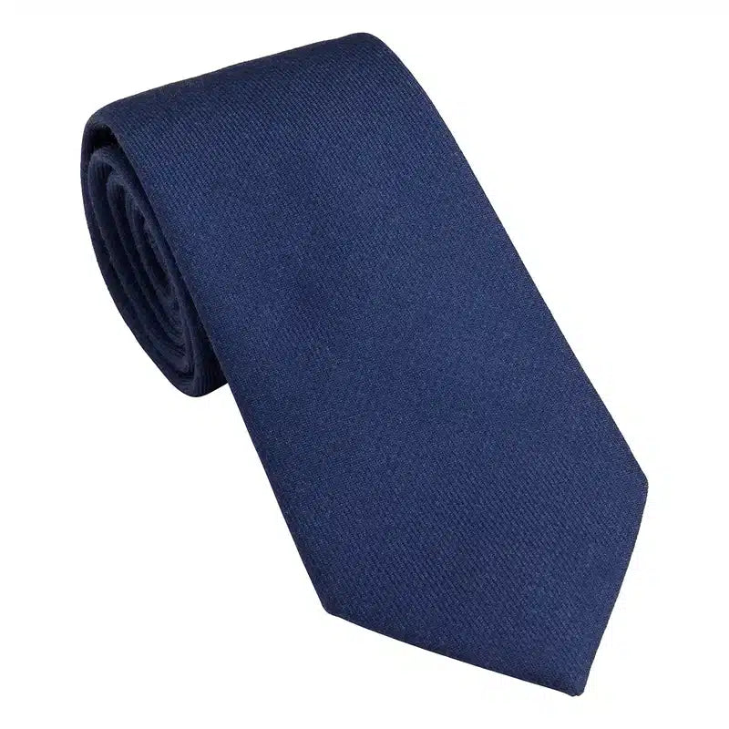 Laksen Sporting Houndstooth Wool Tie Blue