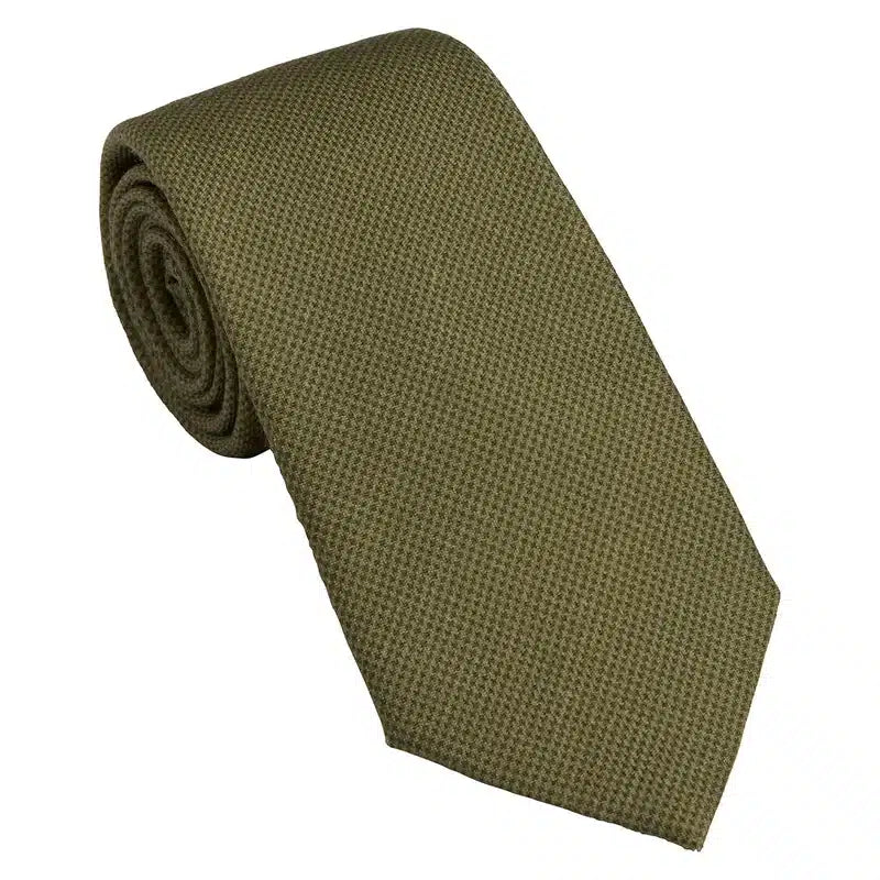 Laksen Sporting Houndstooth Wool Tie Green