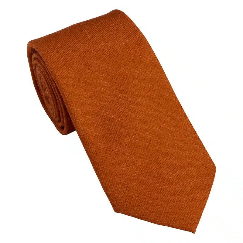 Laksen Sporting Houndstooth Wool Tie Rust