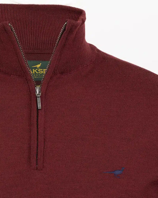 Laksen Sporting <br> Norfolk Zip-Neck Vintage Port