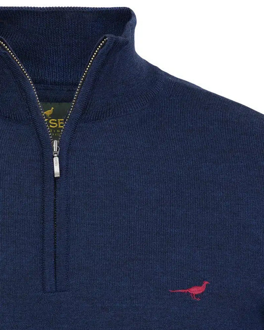 Laksen Sporting <br> Norfolk Zip-Neck French Blue