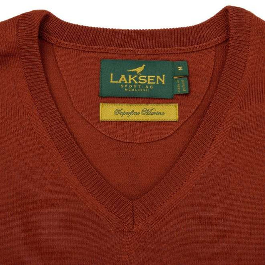 Laksen Sporting <br> Sussex V-neck Burnt Orange
