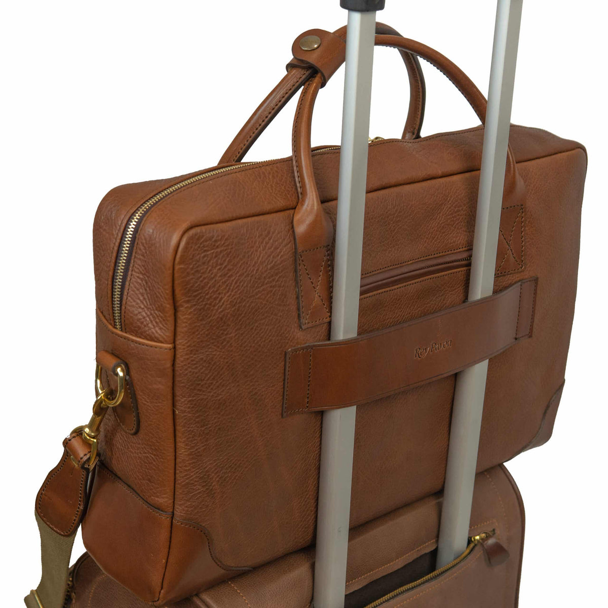 Rey Pavon <br> Brown Leather Briefcase