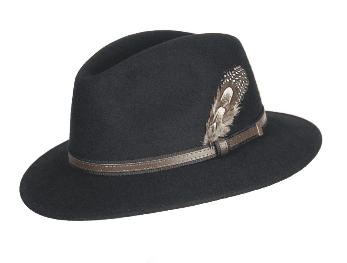 Oxford Blue <br> Wool Felt Hat Black