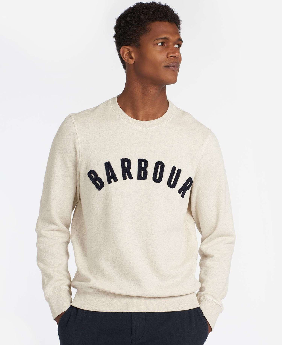 Barbour <br> Prep Logo Crew Ecru Marl