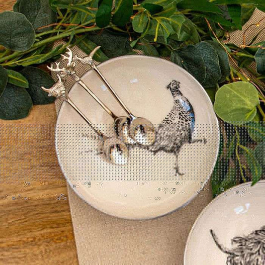 Enamelled Bowl Pheasant 17cm