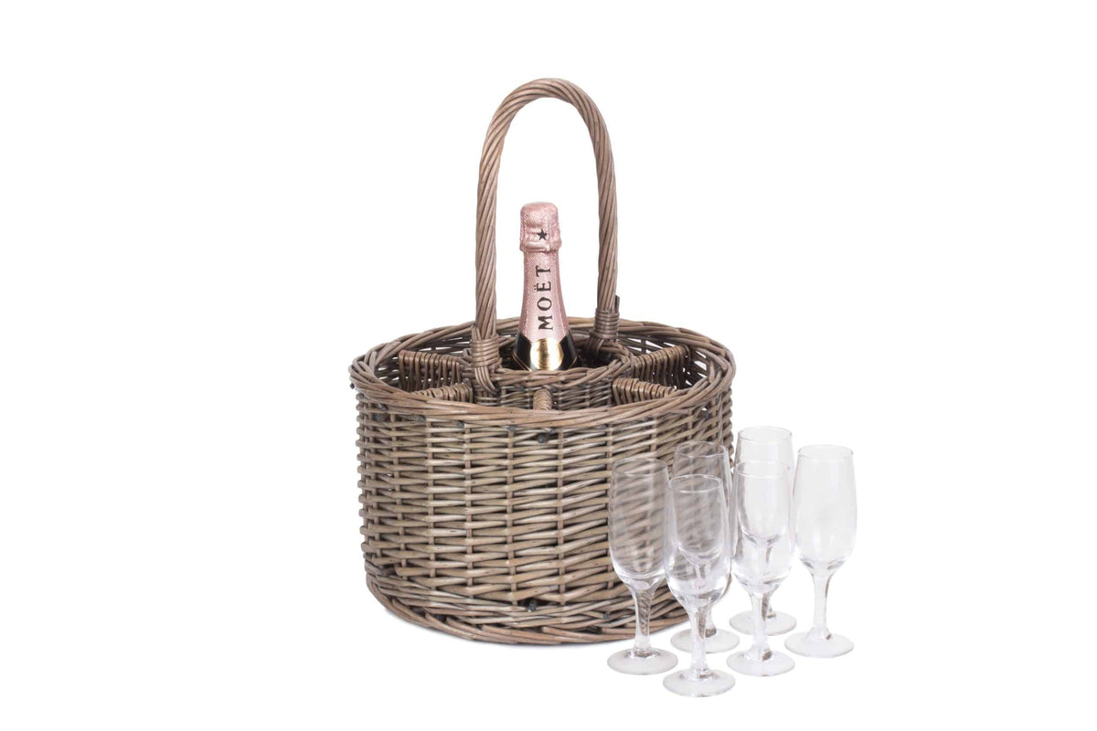 G&G Happy Days Champagne Basket w. 6 glasses