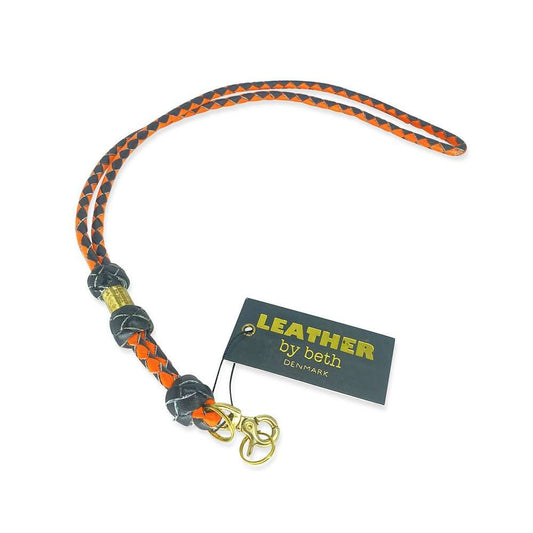 Leather by Beth <br> Whistle Line Black/Orange