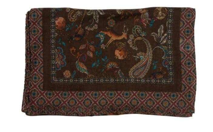 Portia <br> Animal Wool Scarf Brown