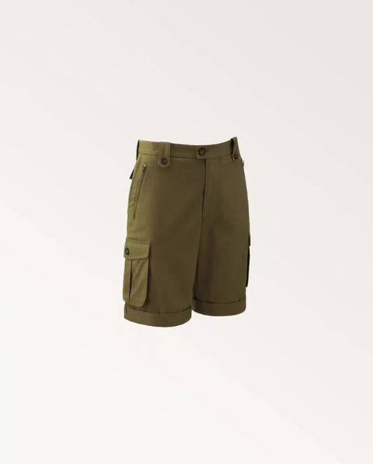 Westley Richards <br> Safari Shorts Green Herringbone