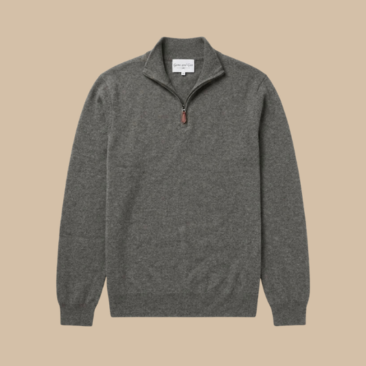 G&G The Cashmere Half-Zip Green Marl