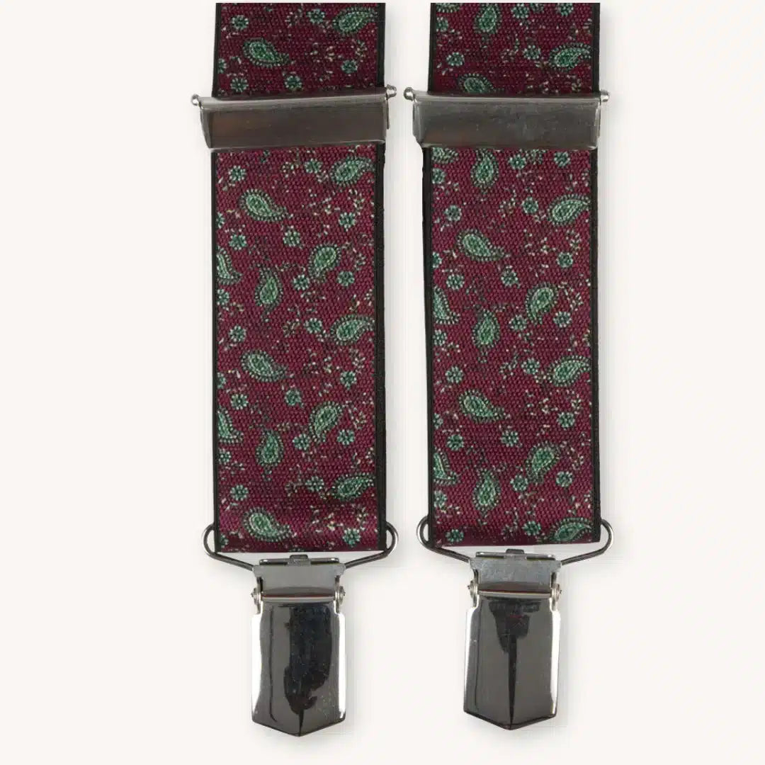 Portia <br> Solid Suspenders Paisley Red