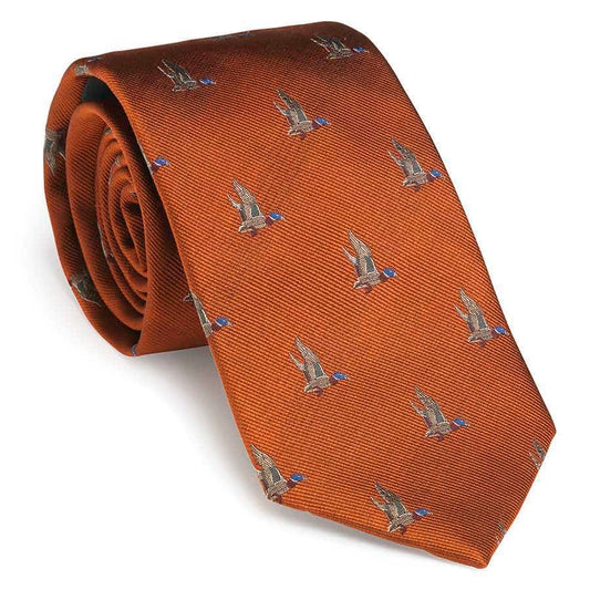 Laksen Sporting <br> Duck In Flight Tie Blood Orange