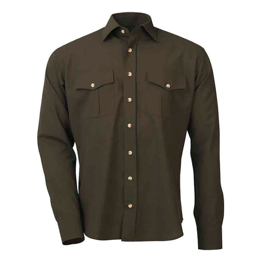 Laksen Sporting <br> Lancaster Wool Shirt Dark Green
