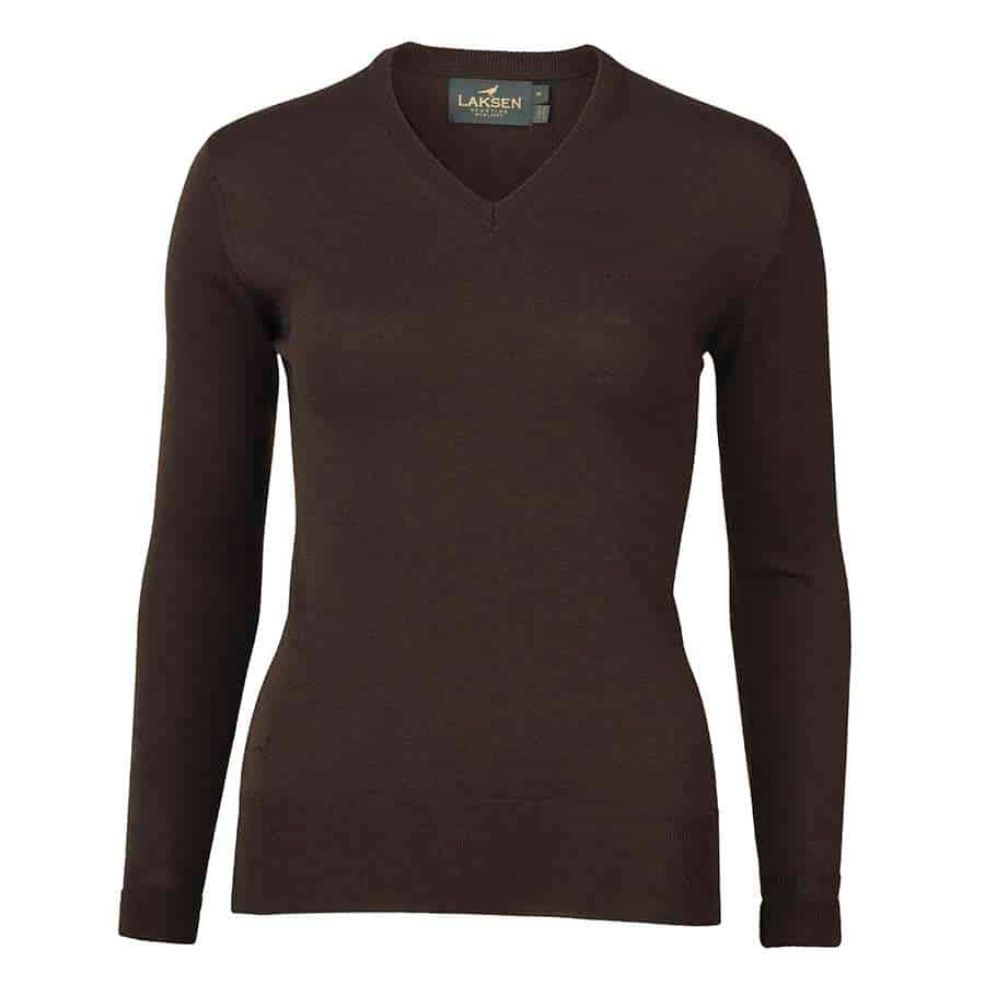 Laksen Sporting <br> Carnaby V Neck Chocolate