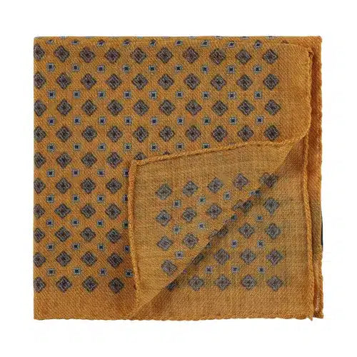 House Of Amanda Christensen <br> Pocket Square Medallion - Yellow Melange
