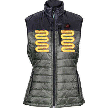 Avignon Ladies HEAT Puff Vest - Black/Green
