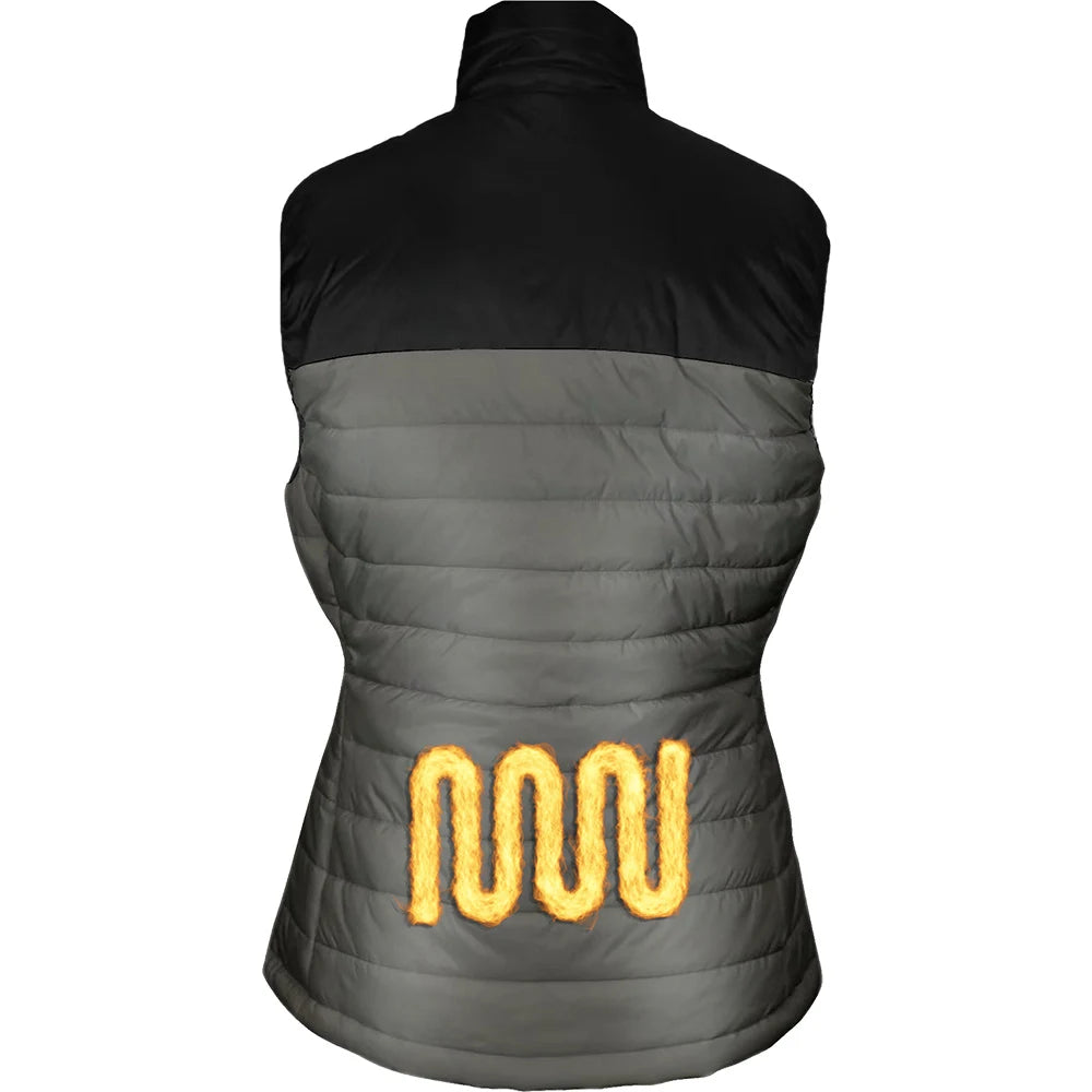 Avignon Ladies HEAT Puff Vest - Black/Green