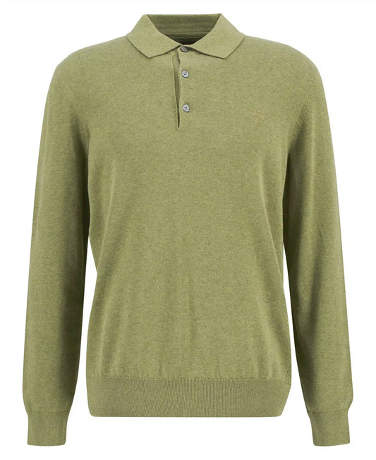 Barbour Pima Knit Polo Shirt Laurel Green