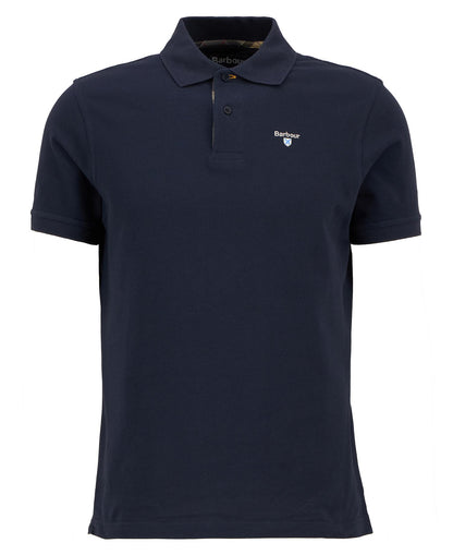 Barbour Tartan Pique Polo Shirt New Navy