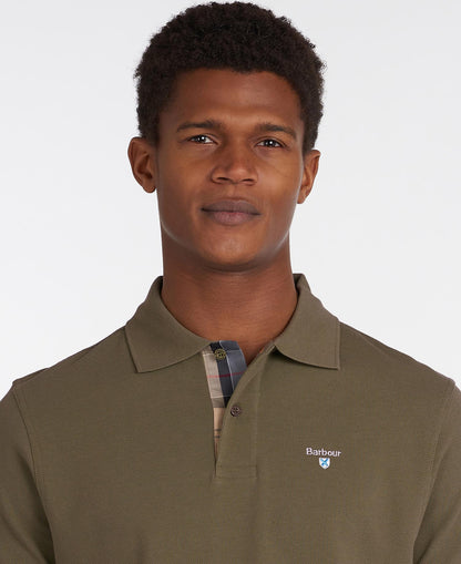 Barbour Tartan Pique Polo Shirt Olive Classic