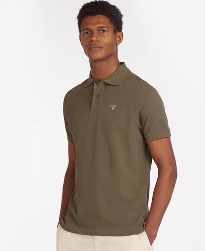 Barbour Tartan Pique Polo Shirt Olive Classic