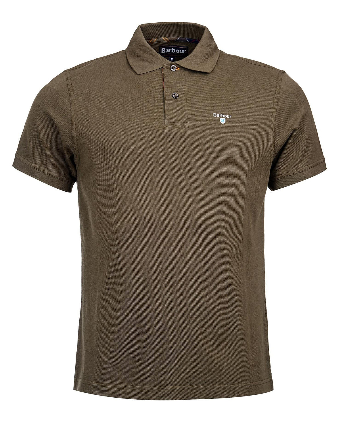 Barbour Tartan Pique Polo Shirt Olive Classic